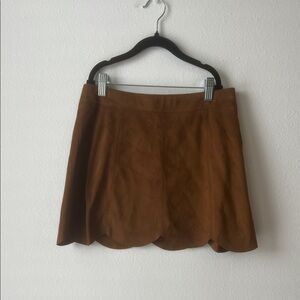 Zara Brown Suede Skater Skirt